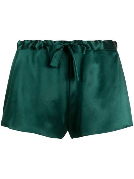 Pantalones cortos con perlas de seda Gilda & Pearl verde