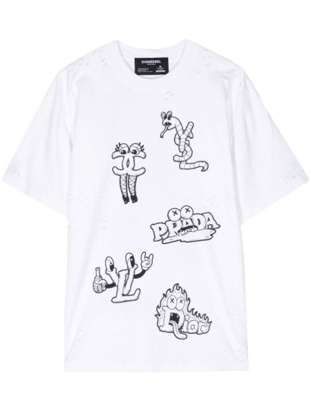 T-shirt à imprimé Domrebel blanc
