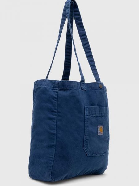 Βαμβακερή τσάντα shopper Carhartt Wip μπλε
