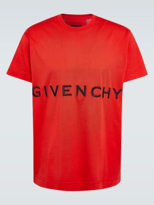 Oversize памучна тениска от джърси Givenchy червено