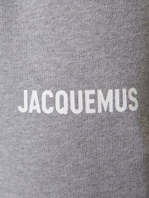Spodnie sportowe bawełniane Jacquemus szare