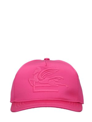 Jedwabna czapka z daszkiem Etro różowa