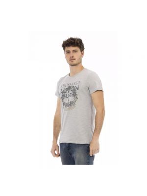 Camiseta de algodón con estampado Trussardi gris