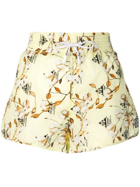 Pantalones cortos de flores con estampado Off-white
