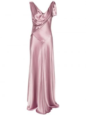 Večernja haljina s draperijom Alberta Ferretti ljubičasta