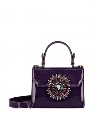 Kožená nákupná taška Philipp Plein fialová