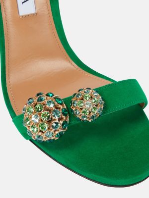 Sandale din piele de căprioară Aquazzura verde