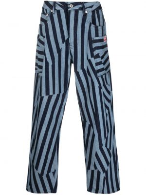 Pantaloni cu dungi cu croială lejeră Kenzo albastru