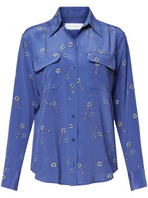Klasická hedvábná košile s knoflíky Equipment - modrá