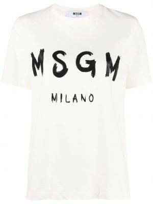 Tricou din bumbac cu imagine Msgm alb