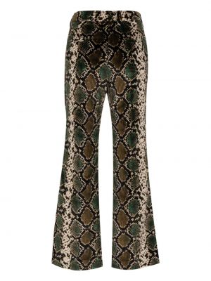 Bavlněné rovné kalhoty s potiskem s hadím vzorem Incotex černé