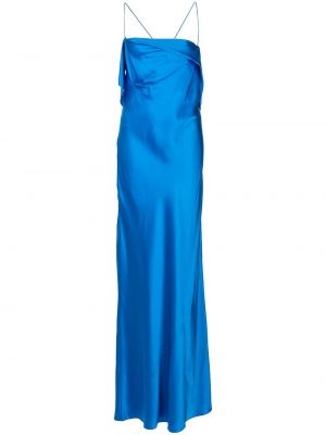 Копринена вечерна рокля Michelle Mason синьо
