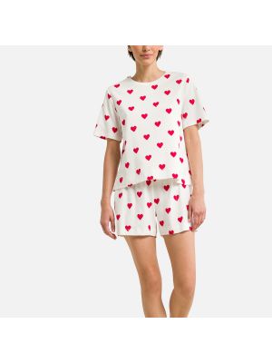 Pijama con estampado con corazón Petit Bateau rojo