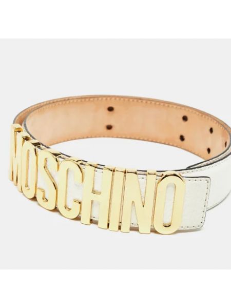 Cinturón de cuero Moschino Pre-owned blanco