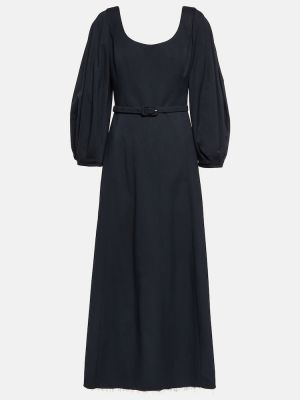Svilena midi obleka Gabriela Hearst črna