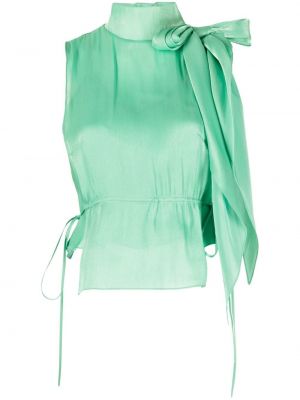 Bluzka z kokardką Victoria Beckham zielona