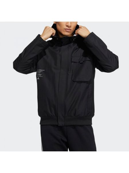 Куртка с капюшоном с карманами Adidas черная