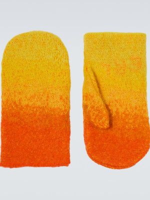 Mohérové rukavice s prechodom farieb Erl oranžová