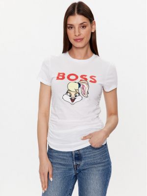 Marškinėliai slim fit Boss balta