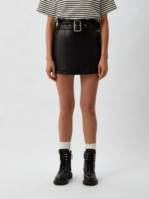 Кожаная юбка Armani Exchange черная
