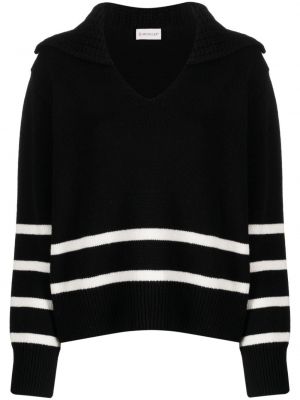 Пуловер на райета Moncler черно