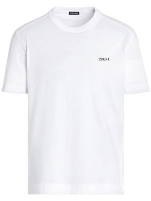T-shirt mit stickerei aus baumwoll Zegna weiß