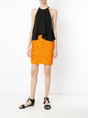Leopardí sukně s potiskem Amir Slama oranžové