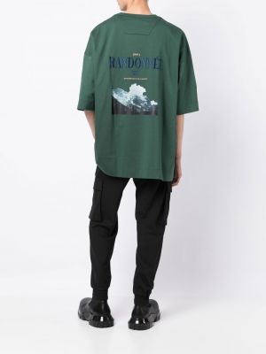 Raštuotas medvilninis marškinėliai Juun.j žalia