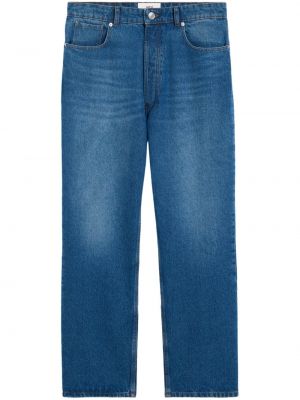 Voľné priliehavé džínsy s rovným strihom Ami Paris modrá