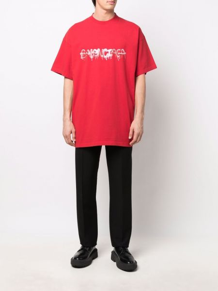 T-shirt à imprimé Balenciaga rouge