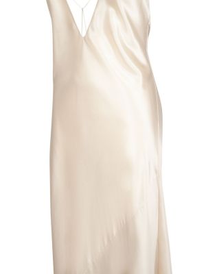 Satynowa sukienka długa z krepy Saint Laurent