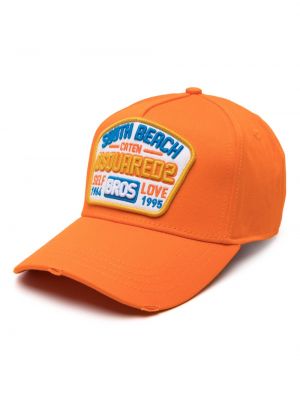 Памучна шапка с козирки Dsquared2 оранжево