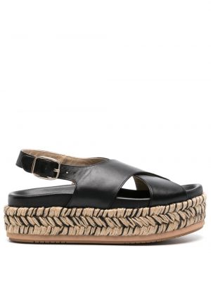 Sandale din piele cu platformă împletite Paloma Barcelo negru