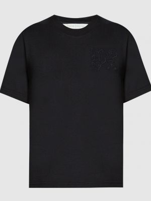 Черная футболка с вышивкой Palm Angels