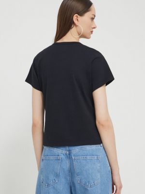 Bavlněné tričko Abercrombie & Fitch černé
