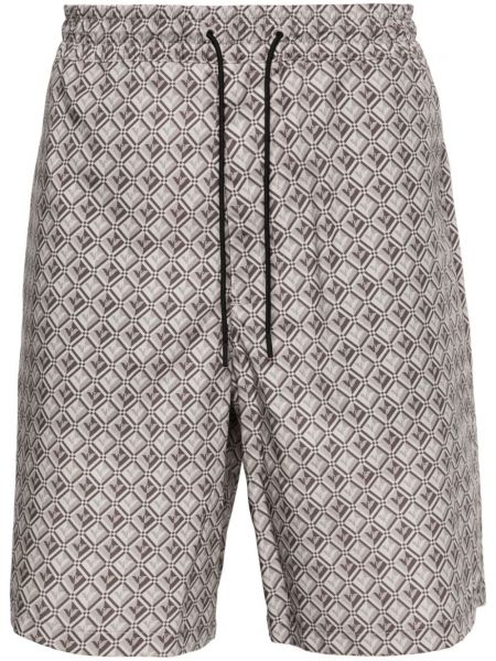 Bermuda kratke hlače s printom Emporio Armani siva