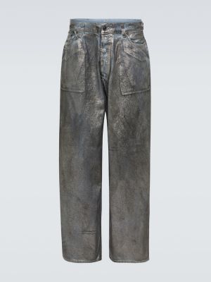 Proste jeansy relaxed fit Acne Studios srebrne