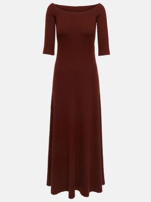 Sukienka długa wełniana z kaszmiru Chloã© czerwona