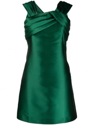 Plisované koktejlkové šaty Alberta Ferretti zelená