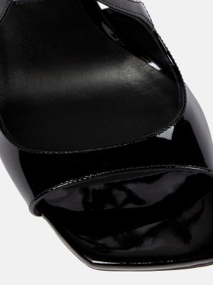 Sandali di pelle in pelle verniciata Jimmy Choo nero