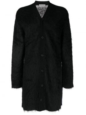 Mohair strikkegenser med knapper Yohji Yamamoto svart