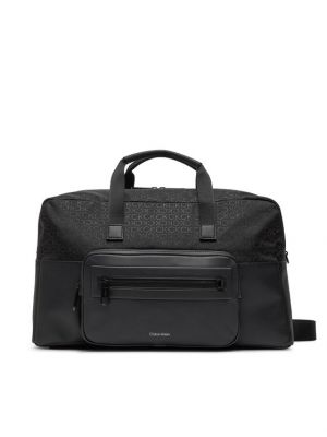Potovalna torba iz žakarda Calvin Klein črna