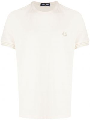 T-shirt mit stickerei aus baumwoll Fred Perry weiß