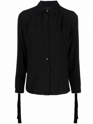 Péřová hedvábná košile s knoflíky Philipp Plein černá