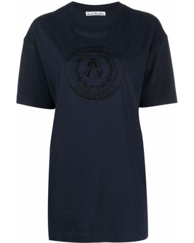 Camiseta con bordado manga corta Acne Studios azul