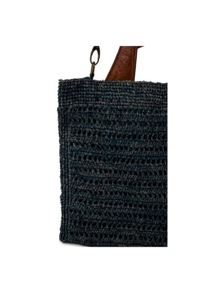 Geflochtene shopper handtasche mit taschen Ibeliv blau
