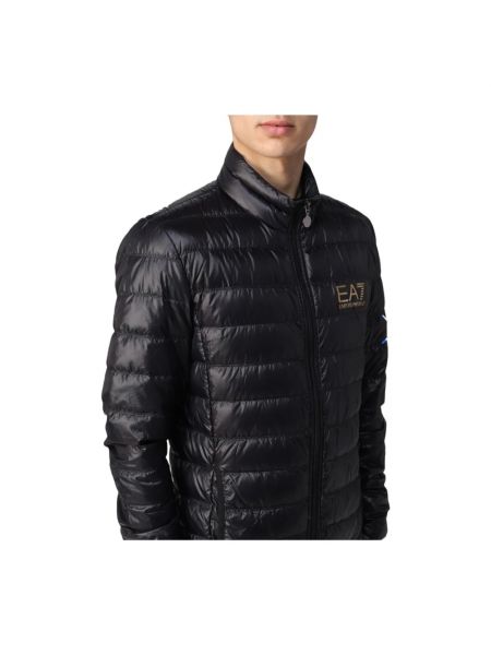 Nylonowa pikowana kurtka puchowa Emporio Armani Ea7 czarna
