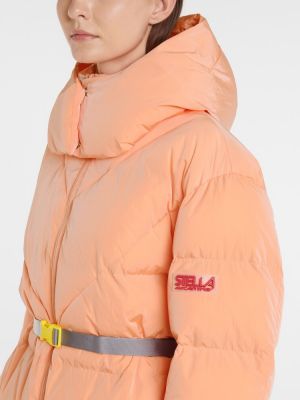 Péřová bunda s kapucí Stella Mccartney oranžová