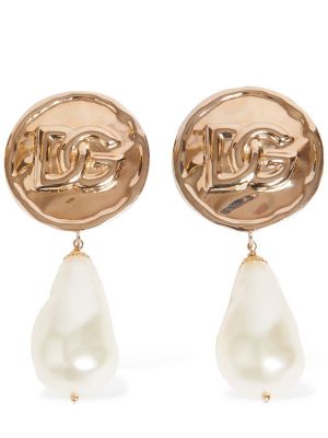Cercei cu perle Dolce & Gabbana auriu