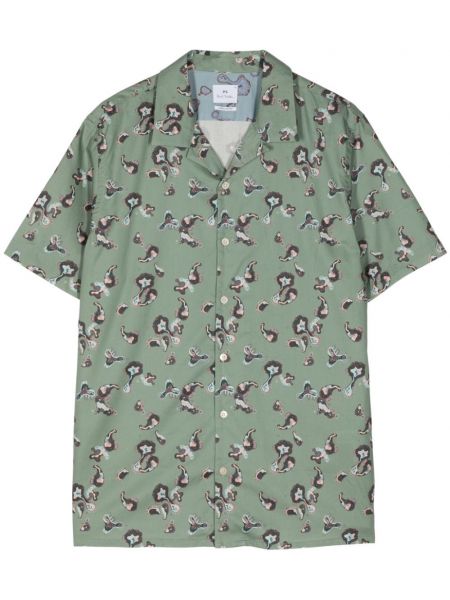 Βαμβακερό πουκάμισο με σχέδιο Ps Paul Smith πράσινο